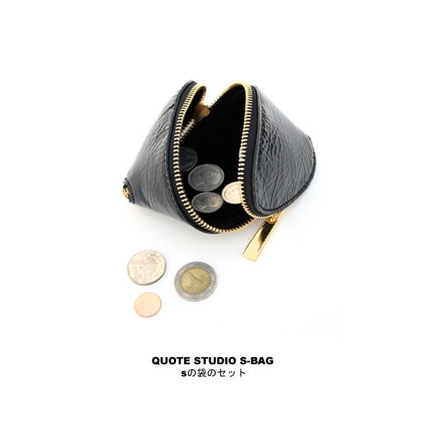 QUOTE leather S - Coin pocket // Black