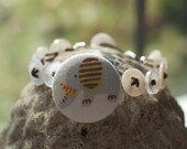 Brown Elephant Button Bracelet