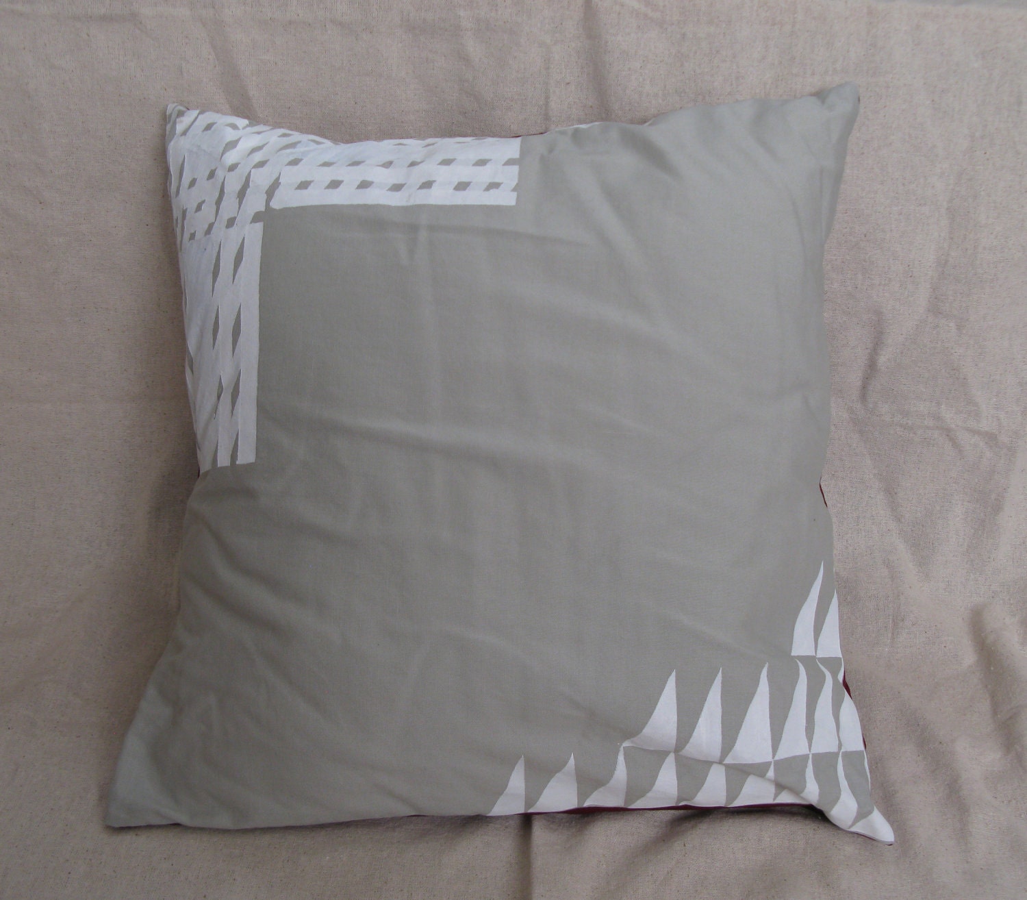 White cornered pillow cover