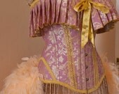 ELIZABETH Burlesque Corset Costume pink gold dress