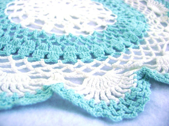 Vintage Aqua Doily