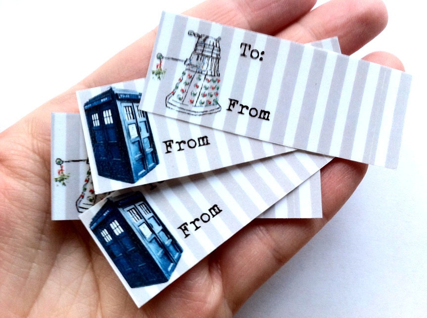 24 Gift Labels Doctor Who Inspired Gift Tags - Stickers - Holiday Wrapping