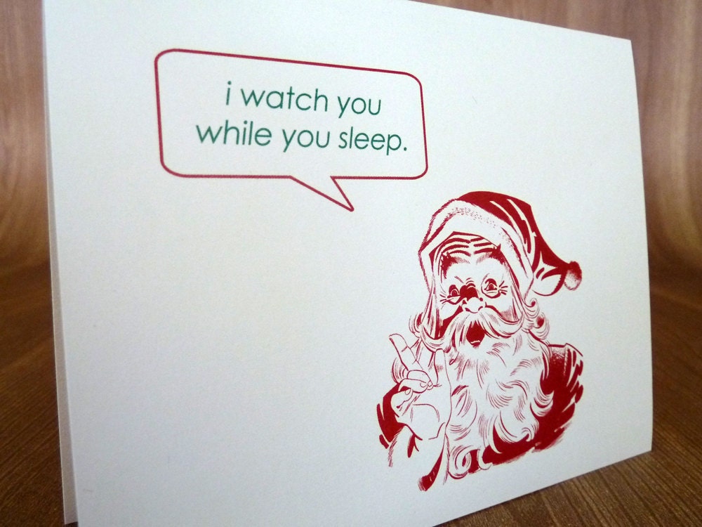 Snarky Santa Christmas Cards Set of 10 - Creepy Bastard