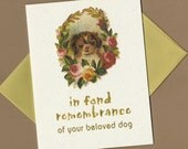 Dog Sympathy Card - In Fond Remembrance - pet sympathy card, loss of dog, pet condolence card