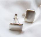 Unique Brushed Handmade Silver Heavy Nugget Cufflinks