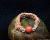 Coral Macrame Ring
