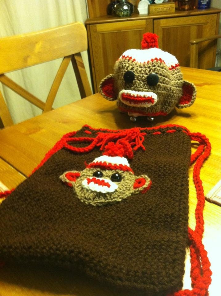 Sock Monkey Backpack