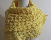 Crochet Shawl Yellow  Gift For Her Spring Fashion READY TO SHIPPING