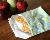 pair of reusable, lined sandwich bags in light greens