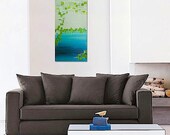 MERMAiD original abstract modern painting - gallery fine art - contemporary interior design - ooak home wall decor - teal celadon