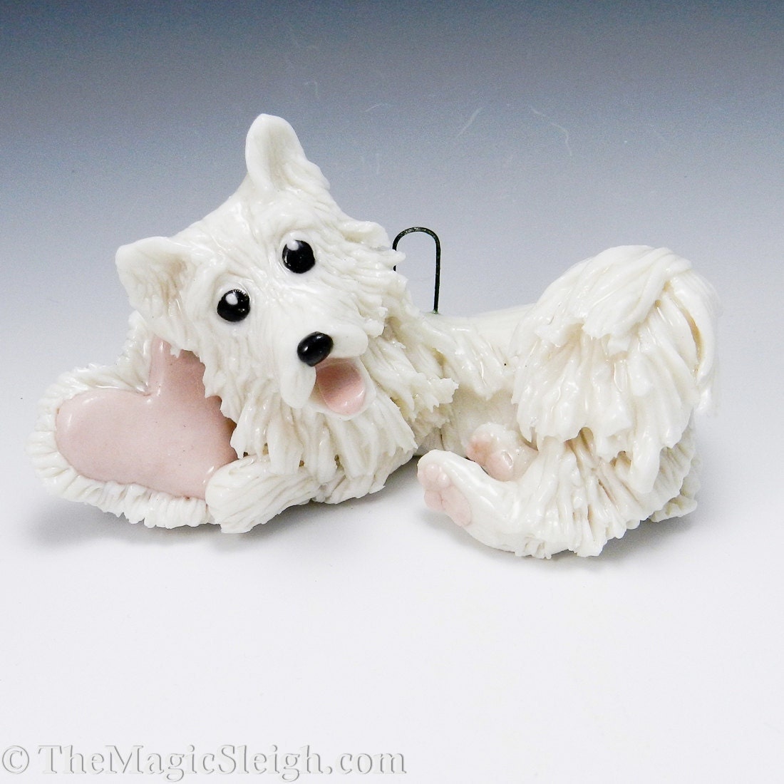 American Eskimo Personalized Ornament Porcelain Original Sculpture