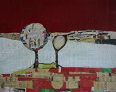 Original Mixed Media Painting - Ruby Red 24"x24"