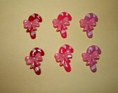 Candy cane cabochons w/ ribbons - 6 piece set (20mm) - MMJ