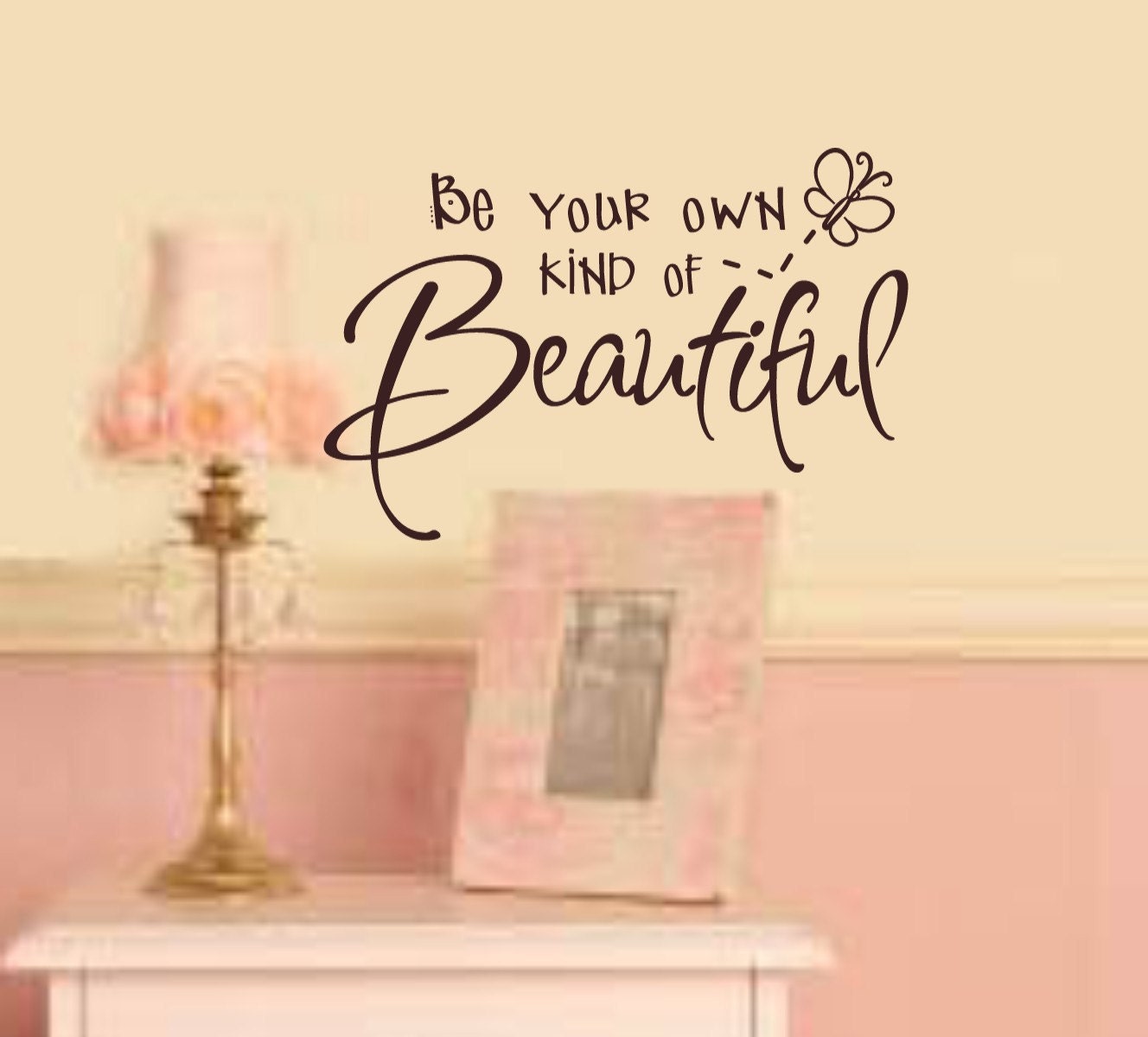 Be Your Own Kind of Beautiful Butterflies Girls Room Wall lettering Decal
