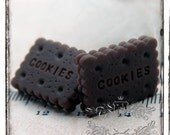 6 PC X 22mm Chocolate Cookie Cabochon Resin Flat Back -Scrapbooking Accessories / Mini Deco Food Art Material / Miniature Supplies (CE07C)