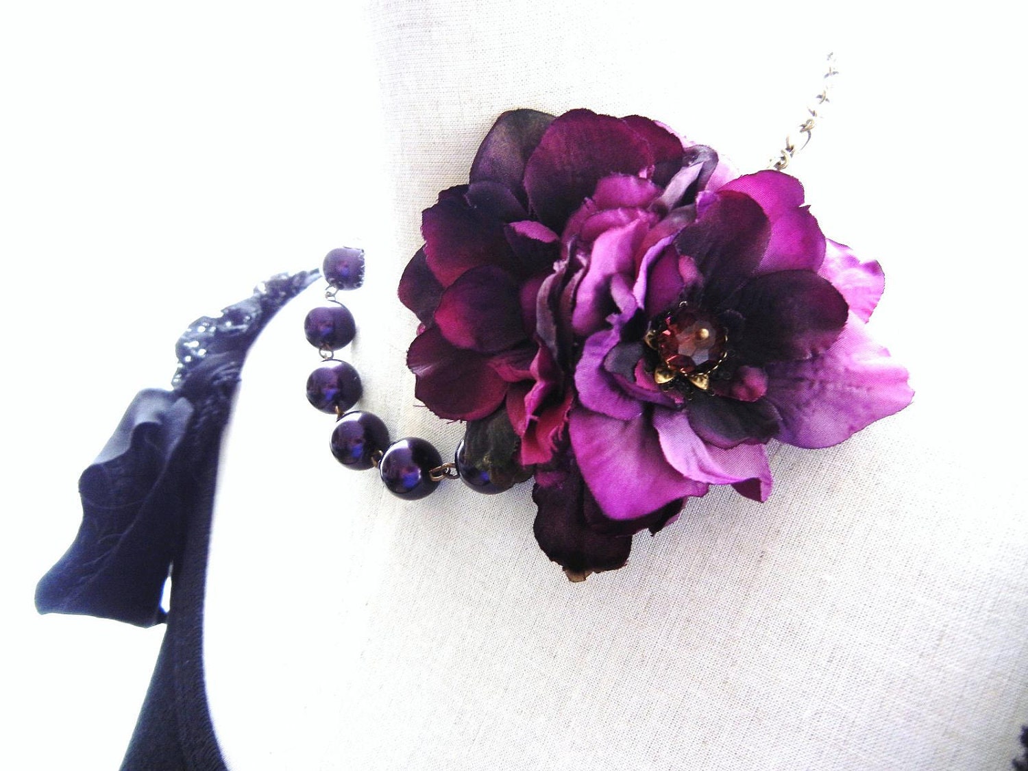 Purple Plum Statement Necklace Set - The Lilith
