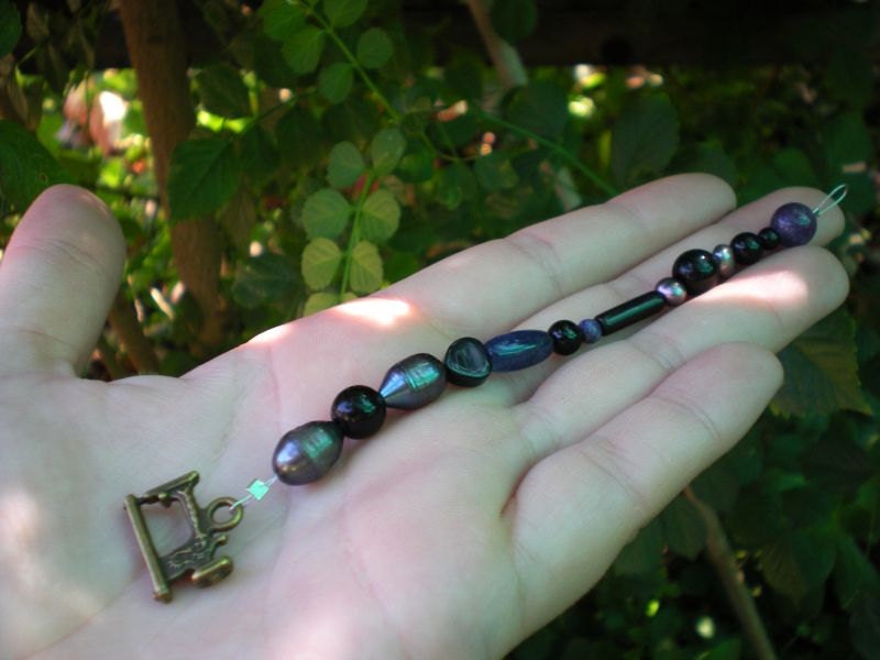 Antiqued Sewing Machine Charm Black and Purple Beaded Hair Accessory (Part Two of Two Step Process Hair Sticks)