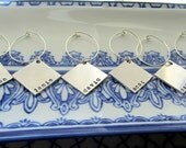 Wine Charms Silver 9 - No This Is Your Drink - 9 Silver Customizable Square Wine Charms by Marley Jane Mother Mother's grandmother day mom