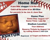 Custom Baseball Baby Shower Invite