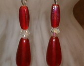 Tear Drops in Red Earrings