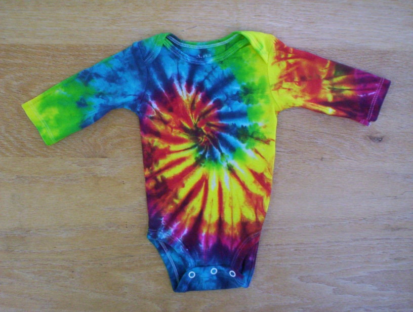 Tie Dye Baby Long Sleeve Onesie 3 to 6 Month