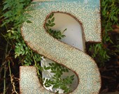 Large 9 inch Wooden Letter- Any letter of your choice in Vintage Baby theme