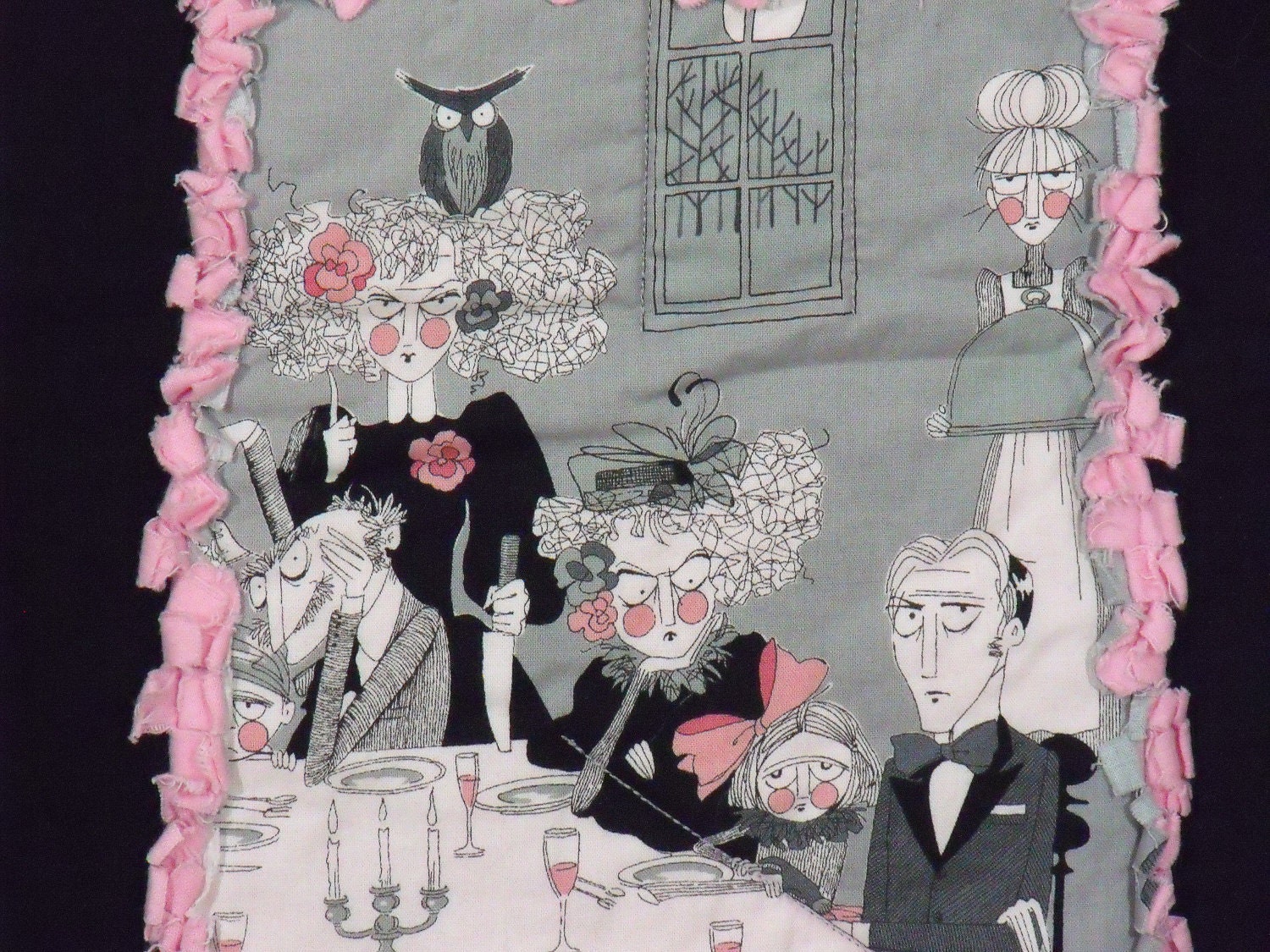 Halloween rag quilt throw Alexander Henry Fabric Ghastlie Night Original SALE 25% off original price of 148.00