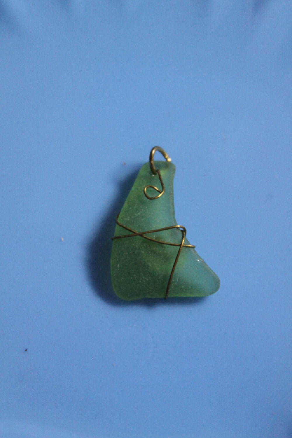Sea Sail Green Wire Wrapped Sea Glass