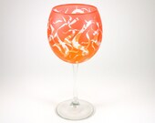 Etched Wine Glass - Chaos Weave - Custom Painted Sandblasted Glassware