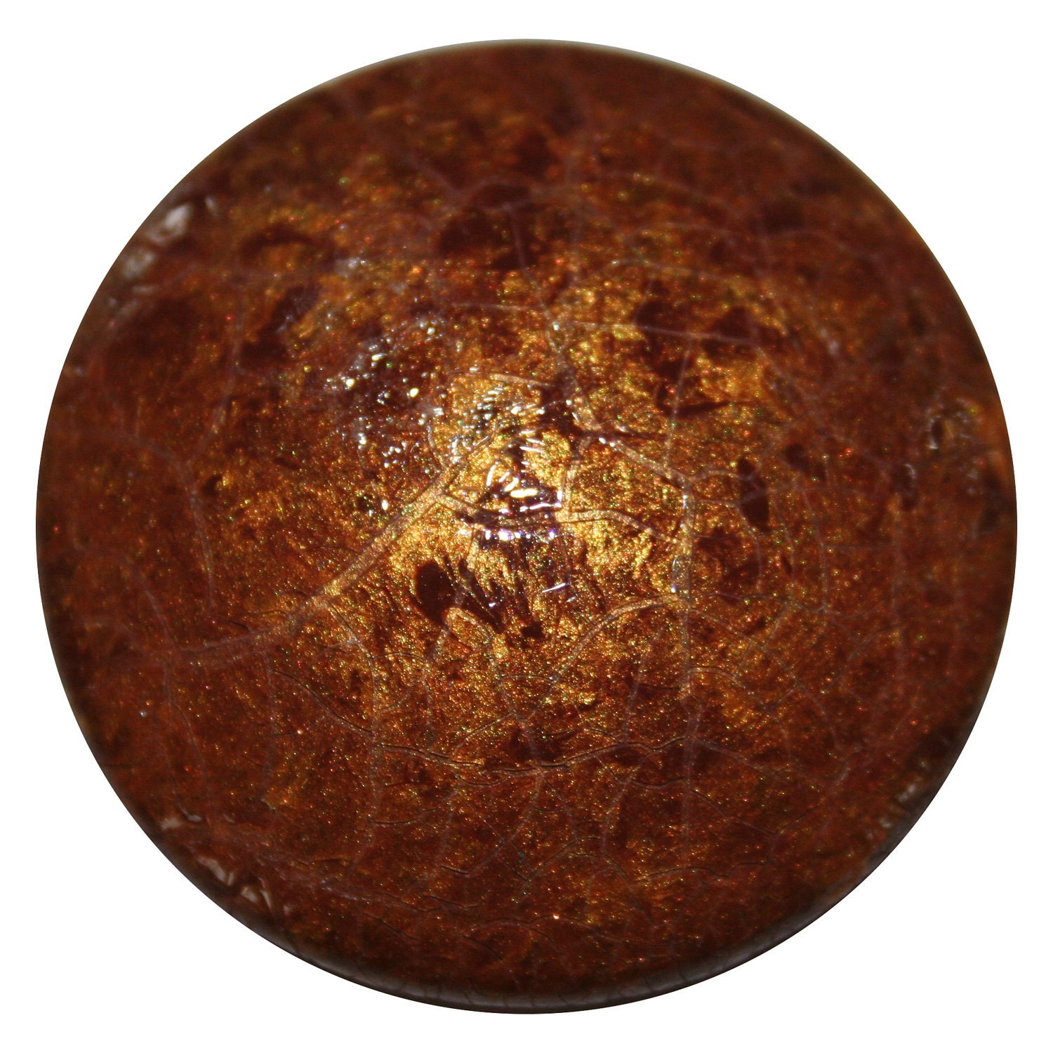 Knobs Hand Painted Brown and Gold Crackle Distressed