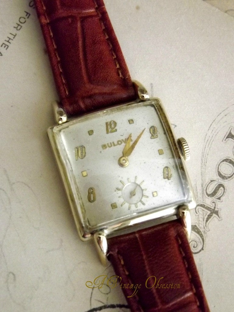 Vintage Mens Bulova Wrist Watch by avintageobsession on etsy