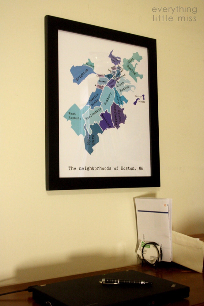 16" x 20" Boston Neighborhoods Poster