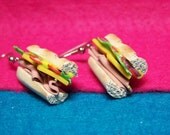 Miniature Sub Sandwich Earrings