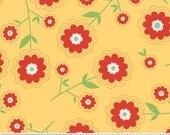 Delighted Fabric Yellow with Red Floral from Riley Blake Designs 1 Yard New