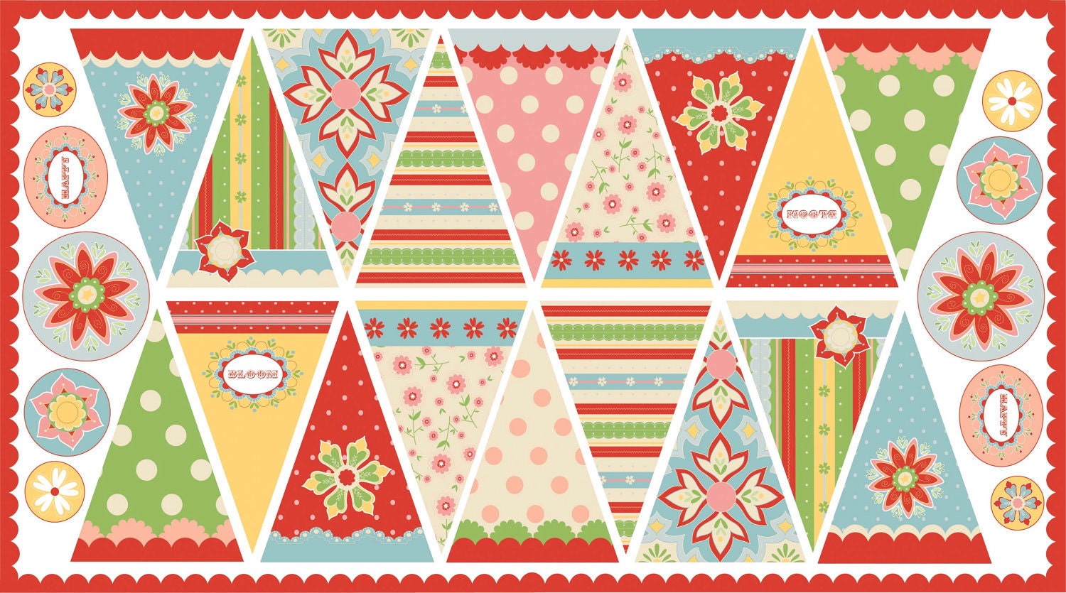 Delighted Fabric Bunting / Flag Panel from Riley Blake Designs 1 Panel