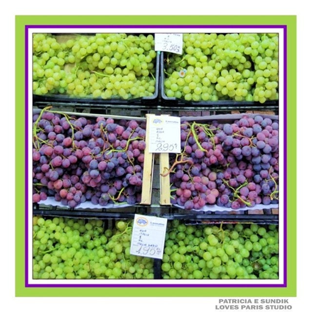 Grapes Photo, Italian Market, Siena, Italy. 10 x 10, Fine Art  Food Photograph