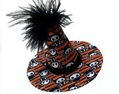 Adorable Skeleton Animal Black, White, and Orange Mini Witch Hat for Halloween or any Occasion
