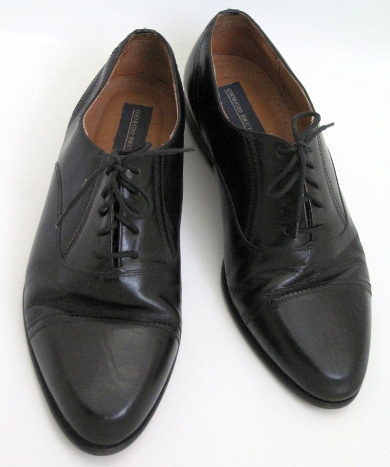 Giorgio Brutini shoes men's Oxfords dress shoes vintage Brutini shoes Black men's shoes