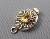 Vintage Sterling Citrine Slide In Clasp for Necklace/Bracelet