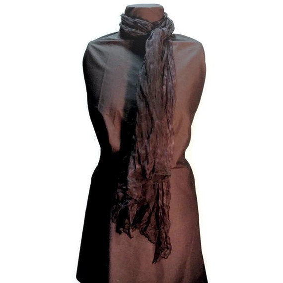 Shibori Silk Scarf Tie Dyed blackest punk Large size