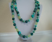 Turquoise and Green Bead Necklace