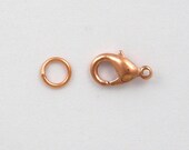 20 Sets 12mm LOBSTER Bright Copper with Jump ring