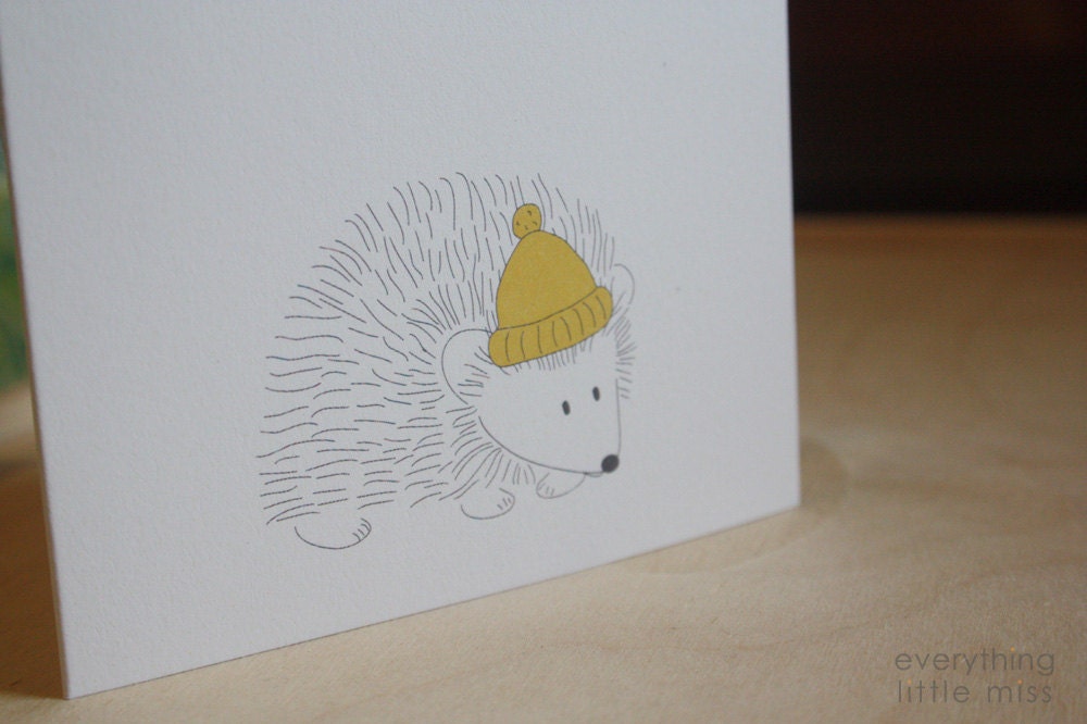 Stay Warm Hedgehog folded card (set of 8)