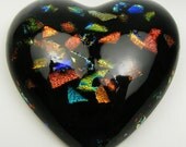 Black Opal Heart Paperweight