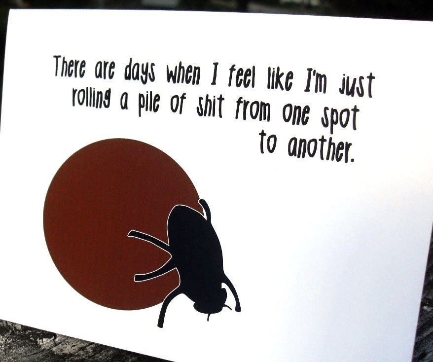 Funny dung beetle card - work, office, friend, BFF (WG184)