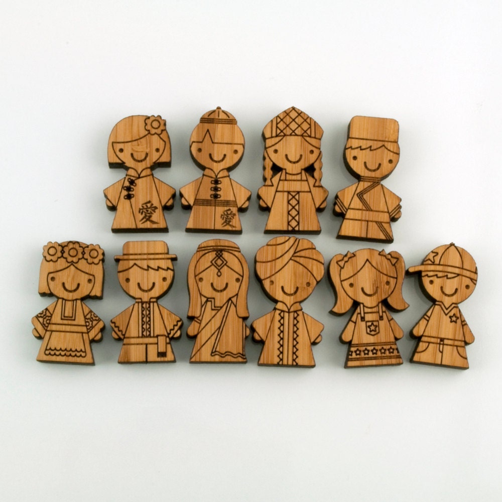 Bamboo Magnets Children of the World Set 1