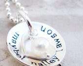 hand stamped jewelry personalized mothers sterling silver necklace love you forever...