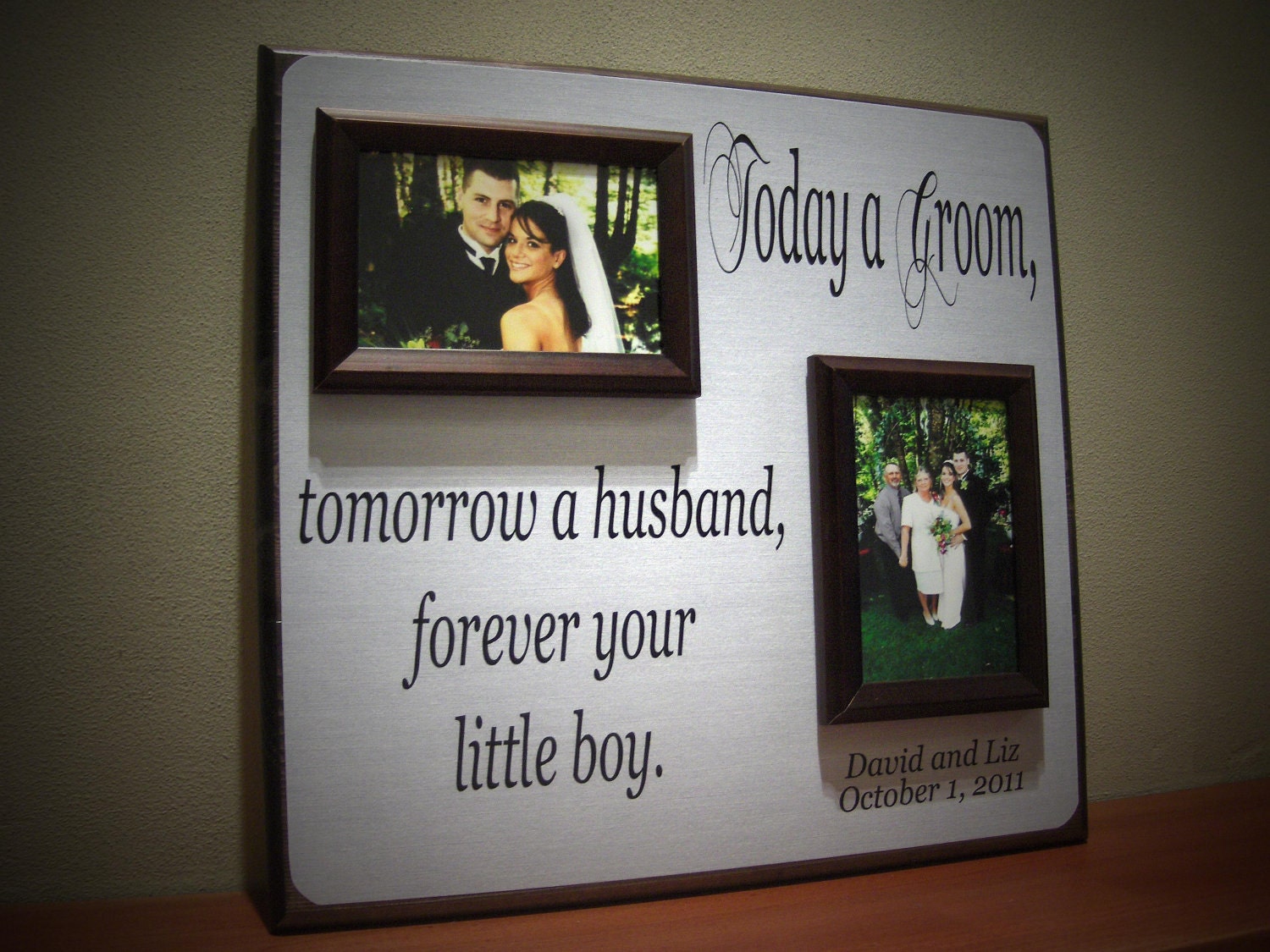 Personalized Picture Frame 16X16 Wedding, Mother Father of the Bride, Husband parents of the groom, Today a Groom