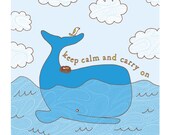 The Tale of the Bird and Whale 8x8 digital print of original illustration