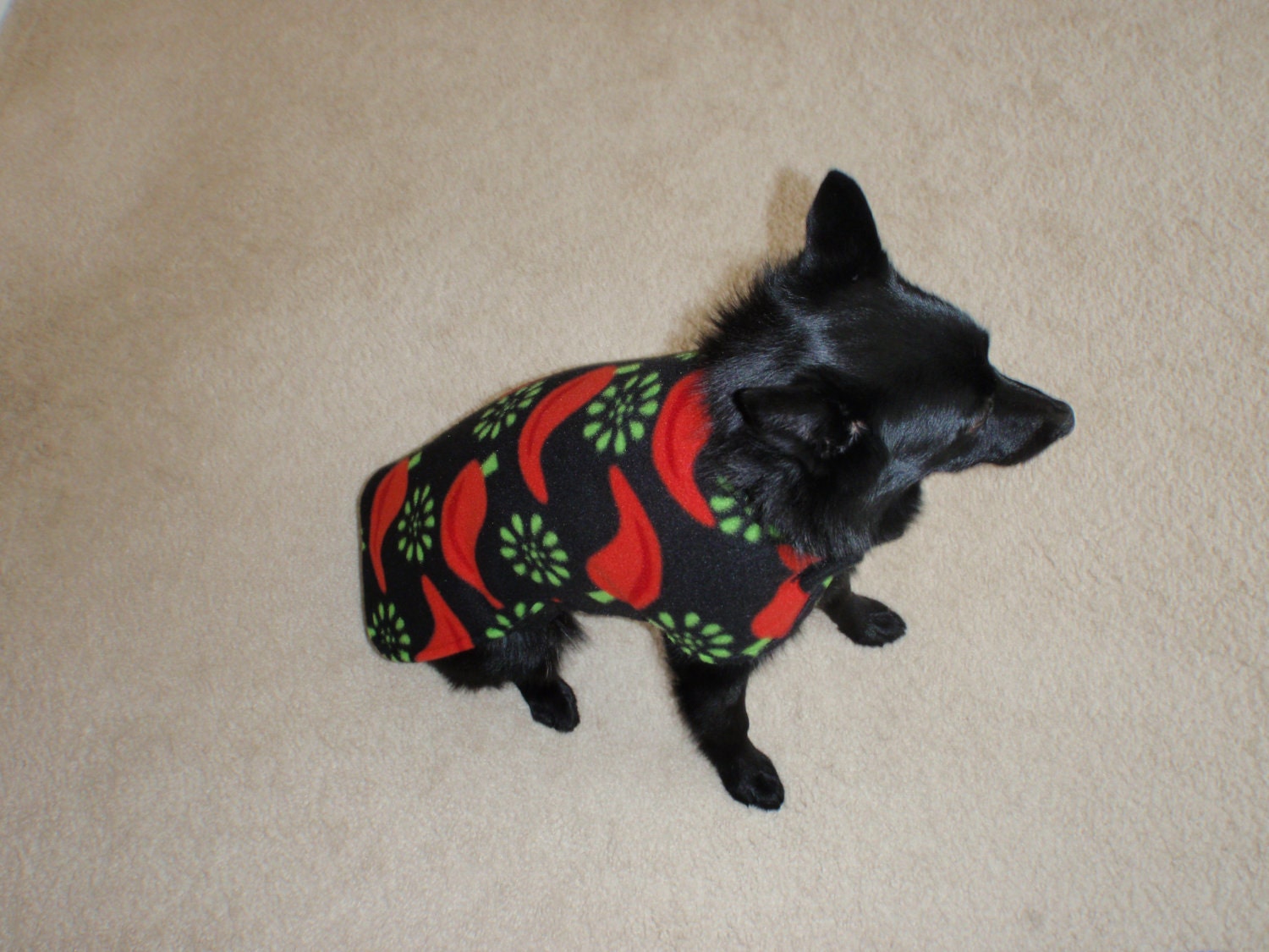 Red Hot Chili Pepper Fleece Dog Coat